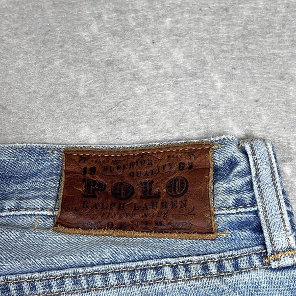Polo Ralph Lauren Jeans Mens 34 Blue 867 Classic Straight Distressed Rugged 3417 - Picture 12 of 16